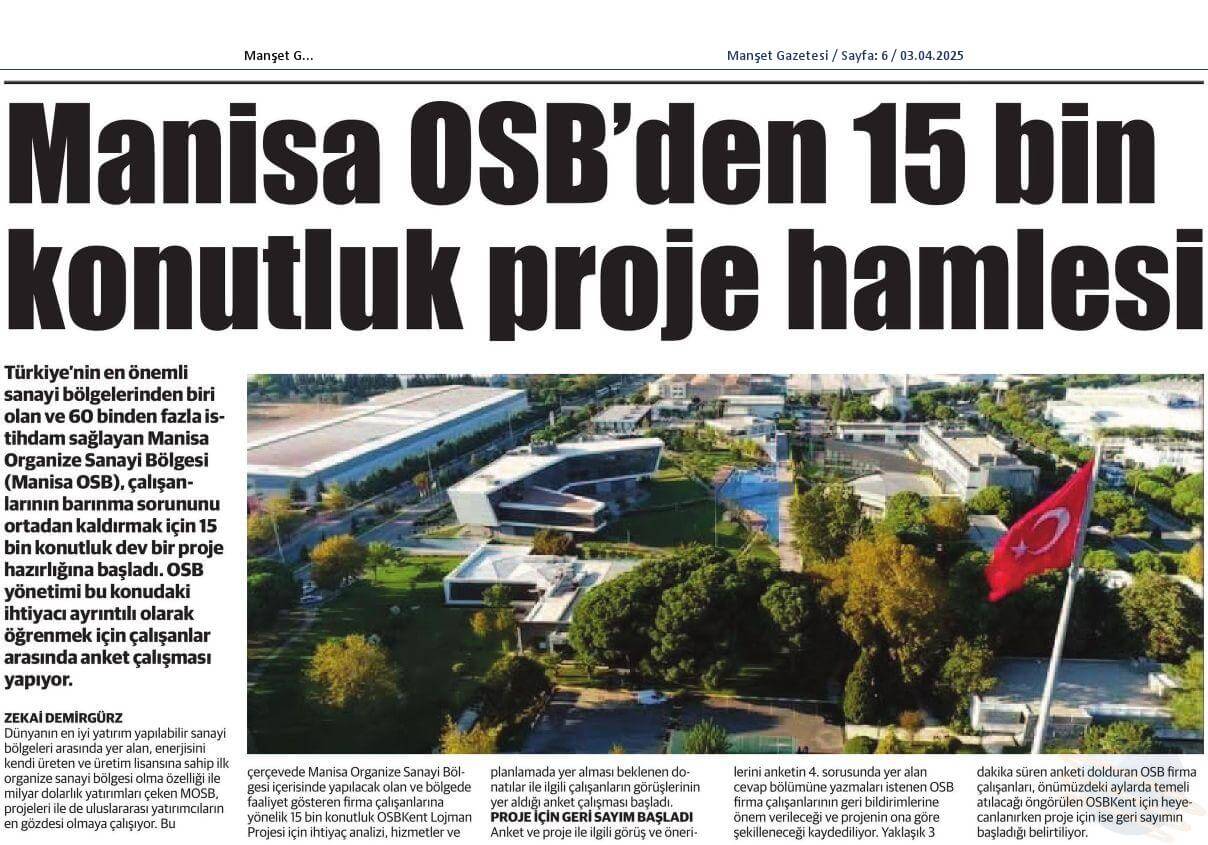 Mosb Repression Manisa OSB'den 15 Bin Yeni Konut - MOSB - Manisa Organize Sanayi ...